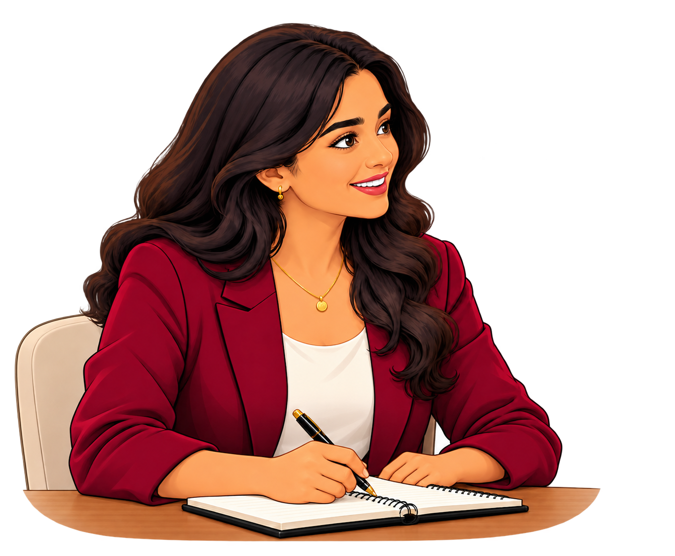 Ananya sitting at her desk