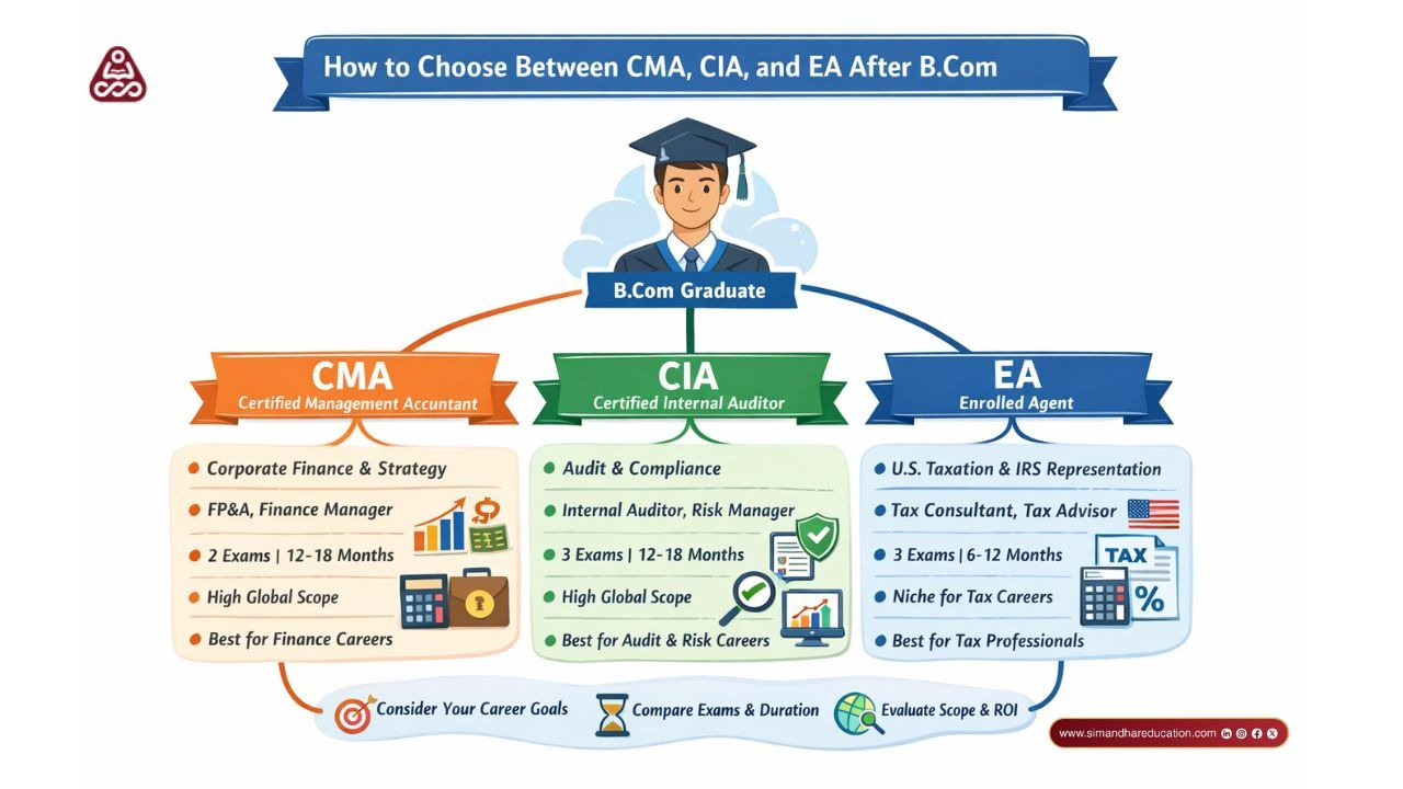 CMA vs CIA vs EA Career Roadmap After B.Com